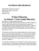 Preview for 9 page of Hawaiian shaved ice S-900A Instruction Manual