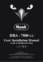 Hawk HRA-7800 G2 User/Instalation Manual preview