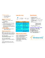 Предварительный просмотр 2 страницы Hawking CS102U Specifications