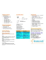 Предварительный просмотр 2 страницы Hawking DV200U Specifications