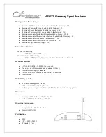 Preview for 1 page of Hawking HomeRemote HRGZ1 Specifications