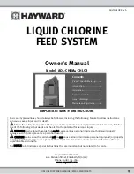 Preview for 1 page of Hayward Pool Products AQL-CHEM4-CHLOR Owner'S Manual