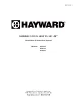 Preview for 1 page of Hayward Pool Products HP40A Installation Instructions Manual