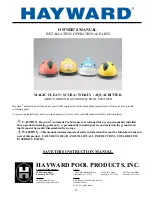 Hayward Aquacritter Owner'S Manual preview