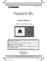 Preview for 1 page of Hayward Blu Important Safety Instructions Manual