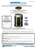 Preview for 1 page of Hayward HeatPro HP20654BT Parts Manual