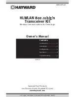 Hayward HLWLAN Owner'S Manual preview