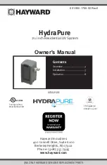 Hayward HydraPure Owner'S Manual preview