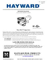 Hayward Max-Flo II Series Installation, Operation & Parts Manual предпросмотр