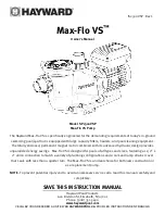 Preview for 1 page of Hayward Max-Flo VS SP2300VSP Owner'S Manual