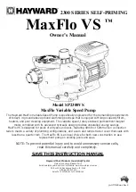 Предварительный просмотр 1 страницы Hayward MaxFlo VS 2300 Series Owner'S Manual