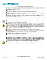 Предварительный просмотр 2 страницы Hayward RSR3 Series Installation, Operation And Maintenance Instructions