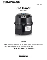 Preview for 1 page of Hayward Spa Blower Owner'S Manual