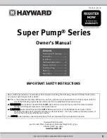 Hayward Super Pump Series Owner'S Manual preview