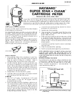 Hayward Super Star Clear C2000 Owner'S Manual preview