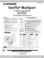 Hayward VariFlo Multiport SP0715ALL Owner'S Manual preview