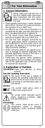 Предварительный просмотр 19 страницы Hazet System 5000 CLT Operating Instructions Manual