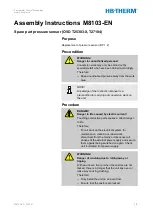 Preview for 1 page of HB-THERM M8103-EN Assembly Instructions