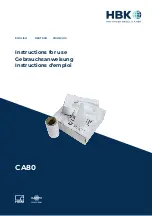 Предварительный просмотр 1 страницы HBK CA80 Instructions For Use Manual