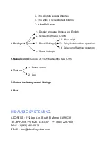 Preview for 6 page of HD AUDIO SYSTEM M-Y8200 Manual