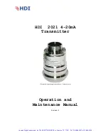 Preview for 1 page of HDI 2021 Operation And Maintenance Manual