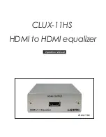 HDMI CLUX-11HS Operation Manual preview