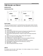 Предварительный просмотр 2 страницы HDMI SX-EP22 Operating Instructions Manual