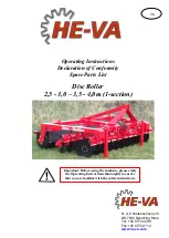HE-VA Disc Roller 2,5m Operating Instructions Manual preview