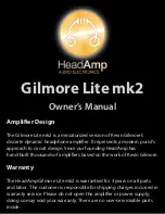 HeadAmp Gilmore Lite mk2 Owner'S Manual предпросмотр