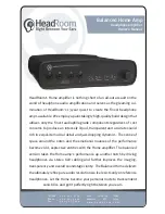 HeadRoom Balanced Home Amp Owner'S Manual preview