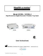 Preview for 1 page of Health O Meter 2210KL User Instructions