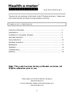 Preview for 2 page of Health O Meter 3001KL-AM User Instructions