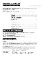 Preview for 2 page of Health O Meter 597KL Operation Manual