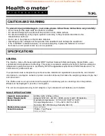 Preview for 3 page of Health O Meter 753KL User Instructions