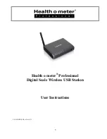 Preview for 1 page of Health O Meter Professional Digital Scale Wireless USB Station User Instructions