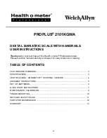 Preview for 3 page of Health O Meter Proplus 2101KGWA User Instructions