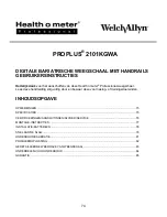 Preview for 75 page of Health O Meter Proplus 2101KGWA User Instructions