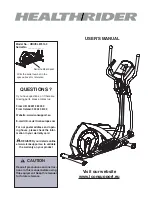 Preview for 1 page of HEALTH RIDER Cross Trainer 950 User Manual