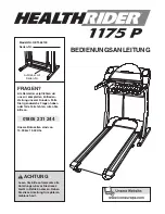 Healthrider 1175 P Treadmill (German) Bedienungsanleitung preview