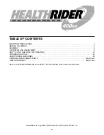 Preview for 2 page of Healthrider 400se HRTL08012 User Manual