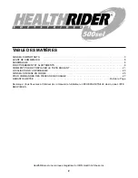 Preview for 2 page of Healthrider 500 Sel Treadmill (French) Manuel De L'Utilisateur