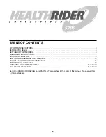 Preview for 2 page of Healthrider 831.297970 User Manual