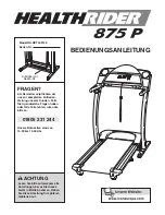 Healthrider 875p Treadmill (German) Bedienungsanleitung preview