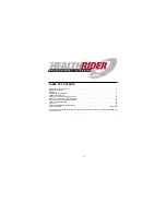 Preview for 2 page of Healthrider A90 HRTL19981 User Manual