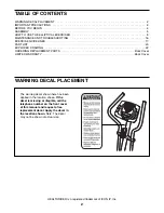 Preview for 2 page of Healthrider C535e Elliptical User Manual