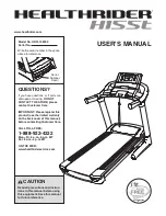 Preview for 1 page of Healthrider Club Series H155t Treadmill Manual