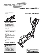 Healthrider Cross Trainer 800s Manual preview