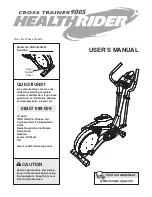 Healthrider Cross Trainer 900S Manual preview