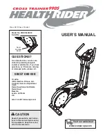 Preview for 1 page of Healthrider Cross Trainer 990S User Manual