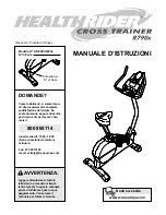 Healthrider Cross Trainer R790 X (Italian) Manuale D'Istruzioni preview